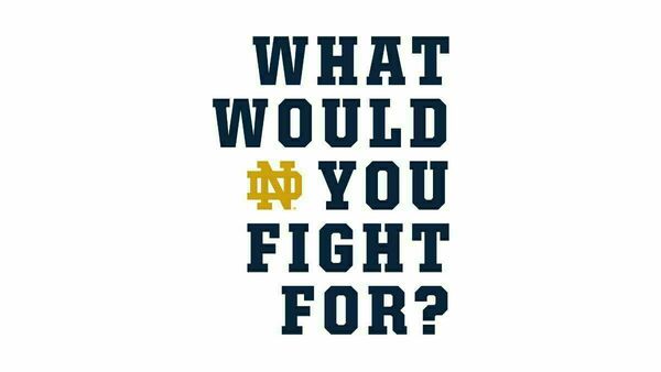 The question 'WHAT WOULD YOU FIGHT FOR?' in navy and gold on white.
